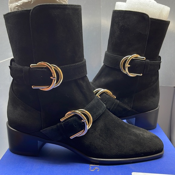 Floor sample STUART WEITZMAN Britain Boot SB13 Black Sport Suede - Picture 2 of 11